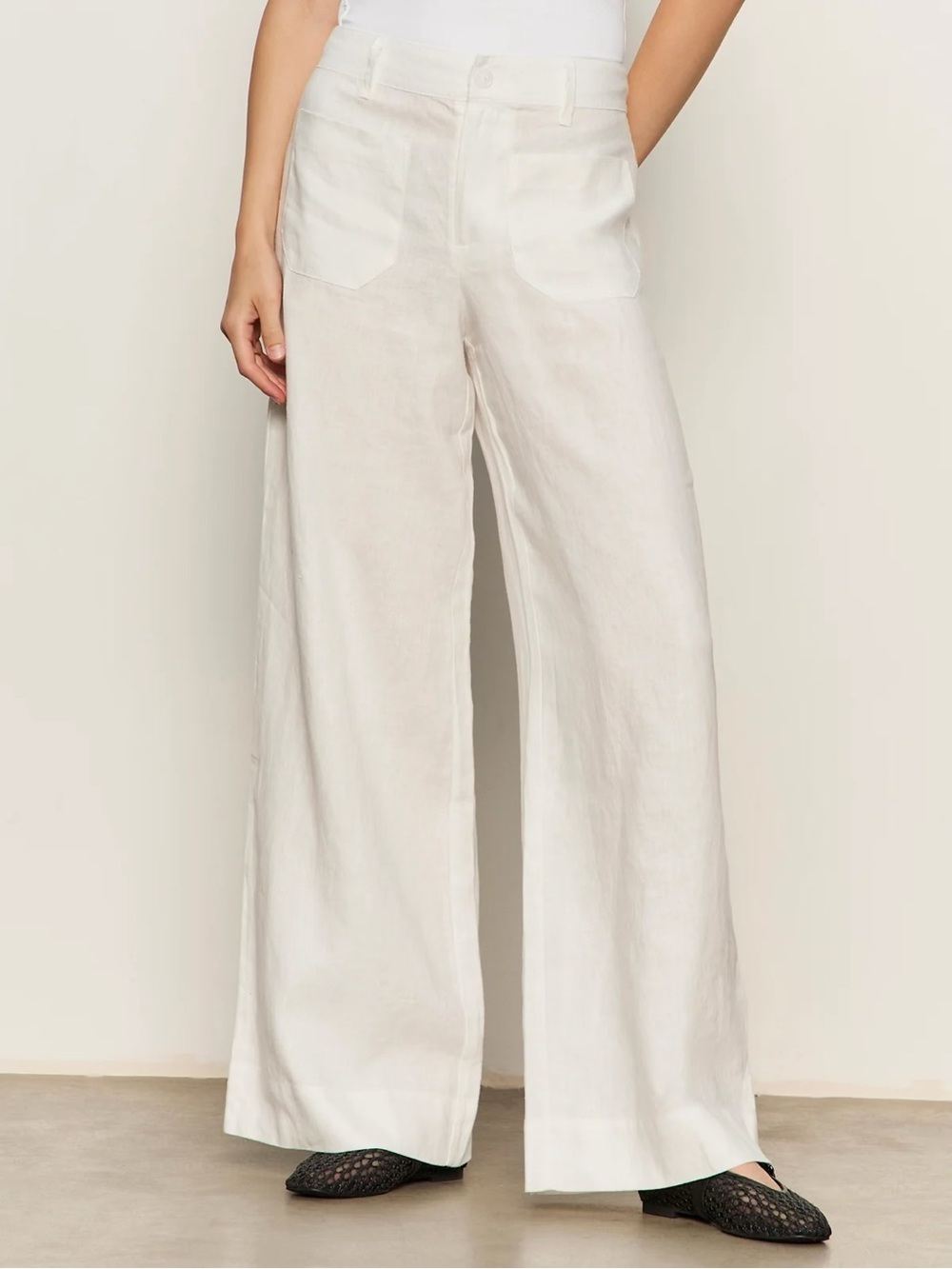 Linen wide leg pants